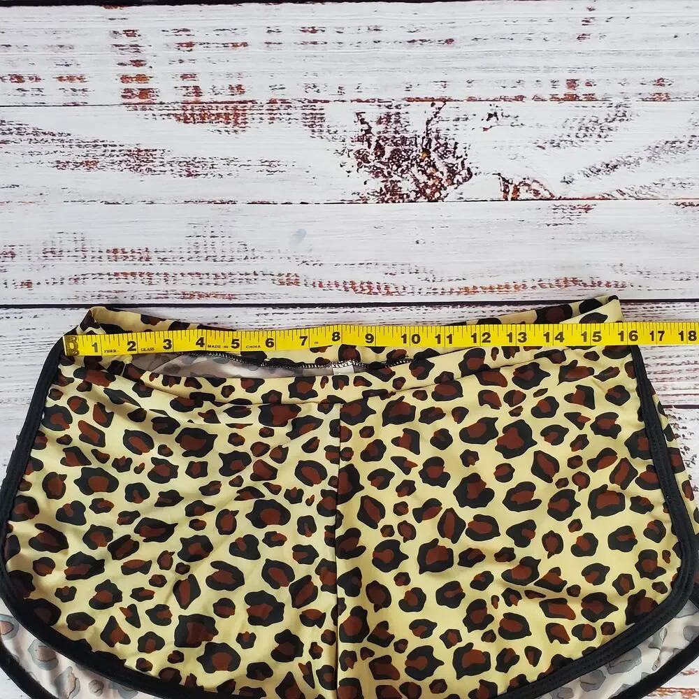 NEW Leopard Print 2 Piece Swim Suit 2XL Racer Back Top & Boy Shorts Coastal Vaca - Picture 9 of 11
